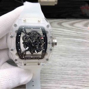 Luxury Mens Mechanics Watches Randwatch RM055 W pełni przezroczysty automatyczny mechaniczny męski