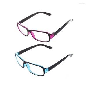 Güneş gözlüğü çerçeveleri 2 adet plastik tam jant çerçeve temiz lens bardakları kadınlar için gözlükler erkek siyah mor mavi