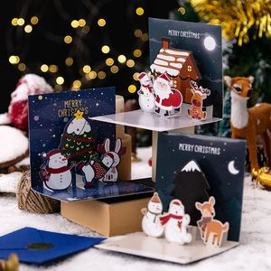 Decorações de Natal Presente Cartão Criativo de Greeting 3D Cartões de Natal