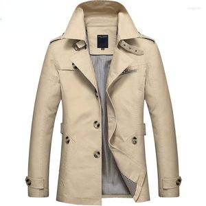 Herren Trench Coats Männer Windbreaker Jacke Mantel Männlich 2022 Baumwollgeschäft Europäische britische Kleidung Slim Fit Mid Long Wind Overmantel Herbst