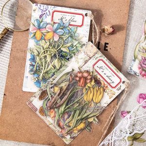 Gift Wrap Decor 30 Sheets A Piece Of Flower Series Sticker Plant PET Adhesive Label DIY Small Cards Kawaii Scrapbooking Accessories