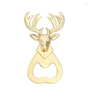 Keychains Gold Color Metal Reindeer Head Bottle Opener Christmas Festival Milu Deer Beer Bar Drink Home Kitchen Supplies Woman Man Male