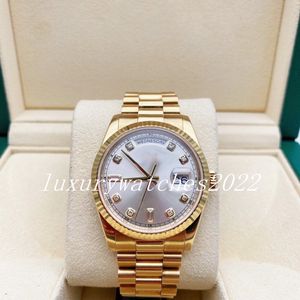 Luxury Factory Mens Watch V5 Version 41mm Mother-of-pearl Diamond Dial 18k Gold Stainless Steel Bracelet Silver 2813 Automatic Movement Sapphire Glass Wristwatch