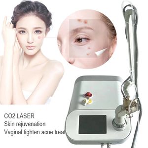 CO2 lasermullningsavlägsning Våglängd Fraktionerad RF -rör för sträckmärken Wart Removal Beauty Machine 10600nm Sensor Portable