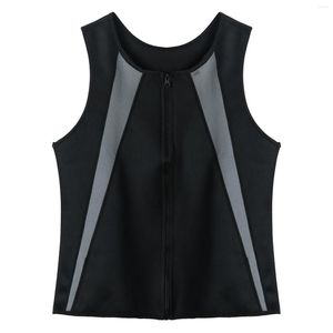 Men's Tank Tops Men's Summer Black Fitness Zipper Top Shapewear Workout Exercise Sport Body Shaper Round Neck Sleeveless Vest Exotic