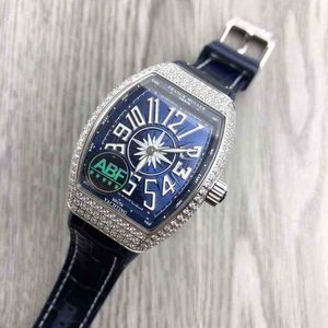 Relógio mecânico masculino de luxo fm barril muller v32 diamante incrustado flange mantianxingke iate v45 automático quartzo feminino