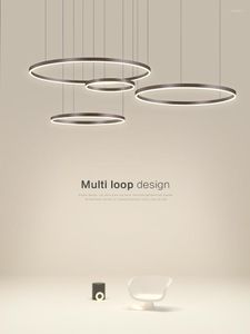 Lustres lustre lustre lumbo de estar moderna atmosfera simples rede circular nórdica Red Light Bar Hall Shop Commercial