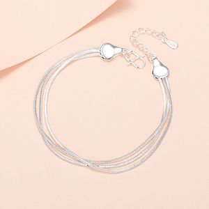 Bracciale con ciondolo da donna in argento stampato 925 stampato per regali di gioielli per feste di ragazze di Natale