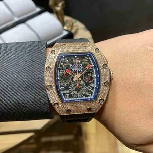 Orologi meccanici da uomo di lusso Orologio da polso per il tempo libero d'affari rm11-02 orologio meccanico completamente automatico r orologio da trapano completo con nastro da uomo W