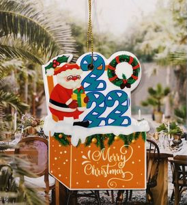 Смола Рождественское украшение Рождественское дерево висят подвески милый мультфильм Снонман Санта -Клаус Подарочная коробка вечеринка домашняя декоры FY5618
