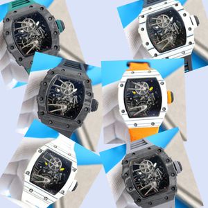 27-02 Montre de Luxe męskie zegarki 48x42mm Automatyczny ruch mechaniczny NTPT FIBER RELOJES Luksusowe zegarek zegarki