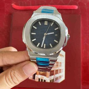 3k Klassisk Automatisk Mekanisk Herrklocka 5711 Safirglasbaksida Transparent Svart Blå Urtavla Glide Sooth Second Luminous Watches