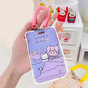 Card Holders Women Men Business Holder Cartoon Cute Retractable Bank ID Badge Child Bus Cover Case 2022