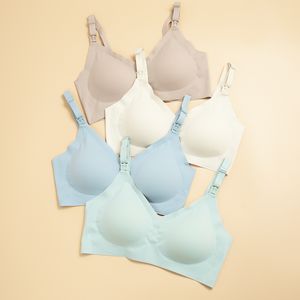 Maternity Intimates Women Front Open Button Breastfeeding Bras One-piece Convenient Feeding Pregnancy Maternity Nursing Bra 20221017 E3