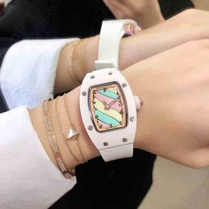 럭셔리 메커니즘 시계 Wristwatch Marshmallow 시리즈 RM007-03 완전 자동 기계식 시계 세라믹 케이스 R 여성 시계