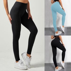 Women's Leggings For Women Plus Size Yoga Pants Cross-border Muscle Texture Seamless Tights Solid Sports Trousers Pantalones De Mujer