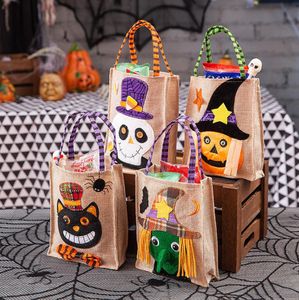 Cadılar Bayramı Tote Bag Partisi Malzemeleri Cadı Kara Kedi Dokuma Şeker Çantaları Hayalet Festival Parti Çocuklar İçin Mutlu Helloween Gün Dekoru Hediye Çantaları