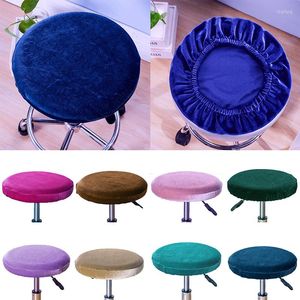 Chair Covers High Quality Soft Velvet Cover Bar Stool Elastic Seat Protector Solid Color Home Chairs Slipcover