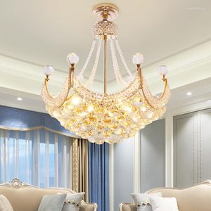 Lampadari Lampadario europeo stravagante con sfera di cristallo Soggiorno Personalità Camera da letto Ristorante Lanterna Villa Corridoio Led