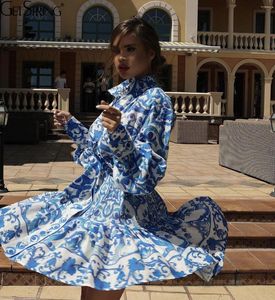 Casual Dresses Women Dress Fashion Long Puff Sleeve Vintage Flower Print Party 2022 Spring Summer Dropship grossist