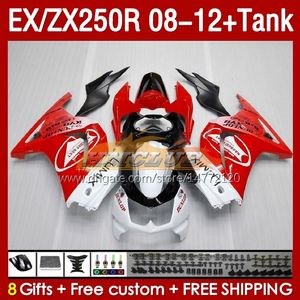 OEM Fairings Tank dla Kawasaki Ninja ZX250R EX ZX 250R ZX250 EX250 R 08-12 163NO.42 EX250R 08 09 10 11 12 ZX-250R 2009 2012 2012 2012 REING RED BLISSy