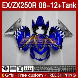 Kawasaki Ninja ZX250R EX ZX 250R ZX250 EX250 R 08-12 163NO.39 EX250R 08 09 10 11 12 ZX-250R 2008 2009 2012 2011 2012 Enjeksiyon Uçu Mavi Silah Blk