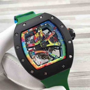 豪華なメンズメカニクスウォッチ腕時計ワインバレルレジャービジネスウォッチRM68-01完全自動機械式ブラックセラミックTA