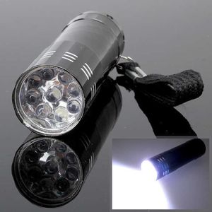 Flashlights Torches Mini 9 LED Flashlight Battery Operated Pen Light Torch with Lanyard for Outdoor Camping Tent Night Fishing Hiking L221014