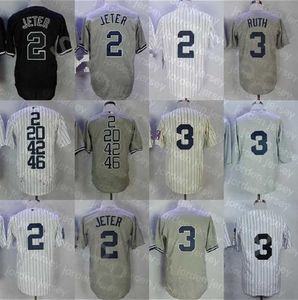 Бейсбольные майки NEW College Baseball Wears custom Мужчины женщины молодежь новый возврат Джерси 3 BABE RUTH 2 DEREK JETER бейсбольная майка