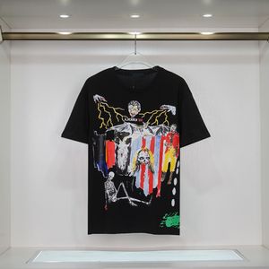 Yeni 2023 Tasarımcı Stilist T Shirt Erkek Moda Hip-Hop Streetwear Graffiti Baskı T-Shirt Erkek Kadın Kısa Kollu Pamuklu Tee Gömlek Artı Boyutu Giyim S-3XL