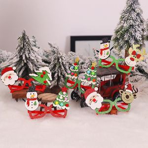 Julekorationer 1 st Xmas Party Supply Santa Elk Glasögon 2022 år gåvor för barn dekoration hem navidad dekor prydnader