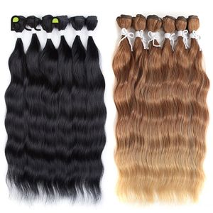 Headband Bella Water Wave Synthetic Hair Bundles Synthetic Hair Extensions Ombre Blonde Weave Bundles 6PcsPack 20 inch Cosplay Weavon 221014