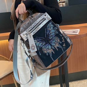 Marca de luxo feminina alta qualidade couro bolsa ombro moda adolescente menina sacos escolares casual designer mochila diária