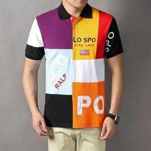 23 Großhandel kurzärmelige Polos Herren Designer europäische und amerikanische Mode siebenfarbiges Kontrast-Baumwoll-T-Shirt S-5XL