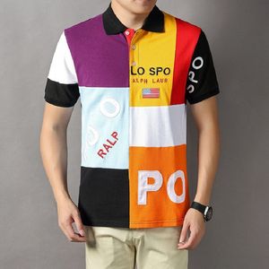 23Atacado de manga curta polos designer masculino europeu e americano moda sete cores contraste algodão camiseta S-5XL