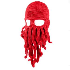 Oktopus-Mütze, handgestrickt, für den Winter, warmhaltend, Urlaubs-Parodie, Tintenfisch-Mütze aus Wolle GC1721