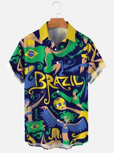 Herren-Freizeithemden, Molilulu, Herrenmode, Vintage-Kleidung, Brasilien-Druck, atmungsaktiv, kurzärmelig, Hawaii-Hemd