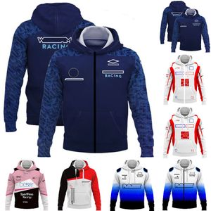 F1 Racing Fans Zipper Hoodie Formula 1 Team Hoodie Mens Fashion Pullover 2023 Extreme Sports Casual Hooded Sweatshirt Tops Coat