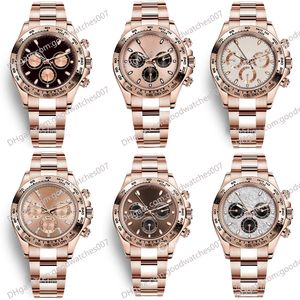 10 stylowych zegarków męskich 116505 40 mm czekoladowa tarcza 18-karatowe różowe złoto Pasek z naturalnej gumy Bez chronografu 2813 Sportowy automatyczny mechaniczny męski zegarek na rękę 116515