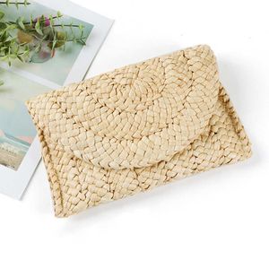 Evening Bags 2022 Women Holiday Beach Bag Summer Handwoven Rattan Clutch Female Str Knitted Satchel Party Envelope Bags Female Long Purses L221014