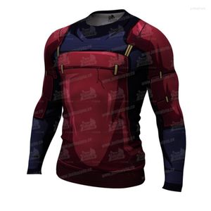 Men's T Shirts Anime 3d Printing Men Quick Dry Breathable Compression Running Shirt Long Sleeve Fitness Bodybuliding Sports Tshirt Tops