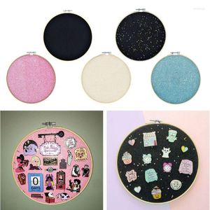 Jewelry Pouches Badge Brooch Display Wall Hanging Pin Glitter Board Holder Collection Embroidery Hoop