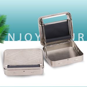 Metal Cigarette Roller Machine Tin Box Storage Cases 70mm 78mm 110mm Portable Smoking Tool Maker Manual Innovative Design Scroll Handroller Tobacco Device Rolling