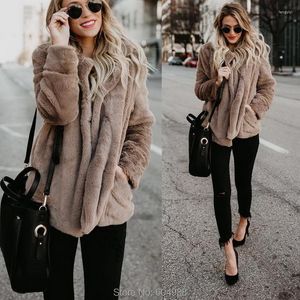 Mulheres casuais de pele feminina Inverno quente casaco de casaco FAUX