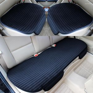 Car Seat Covers 3PCS/SET Universal Front Back Winter Cover Velvet Breathable Keep Warm Cushion Anti-Skid Pad Protector Mat