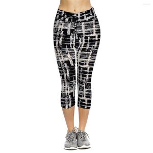 Pantaloni attivi Leggings dimagranti fitness casual ritagliati da donna Stampati al polpaccio Sport Palestra Yoga