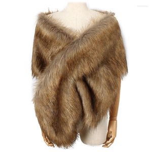 Women's Fur Faux Coat Women Ponchos And Capes Bridal Shawl Cape Fluffy Vest Coats Abrigo Mujer Fourrure Winter