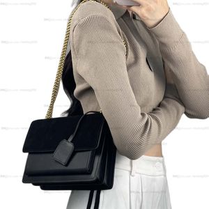 Sonbahar ve kış kadınları omuz çantası lüks tasarımcı zincir çantalar kürdan desen nubuck deri kadın çapraz çantalar kadın çanta boyutu 22cm kahverengi siyah