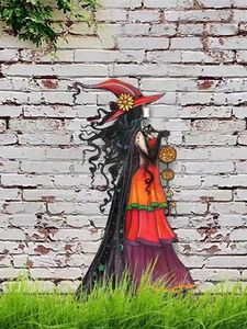 Garden Decorations Halloween Metal Witch Lawn Sexig Sign Yard Decor Home Decoration Accessories