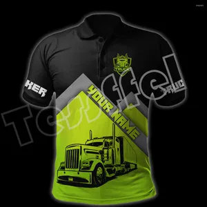 Herrpikétröjor Custom Name Betong Trucker Driver Worker Retro Tatuering 3DPprint Sommar Casual Pikétröjor Streetwear Kortärmade T-shirts 1X